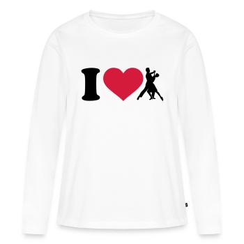 I love Danser - T-shirt manches longues Premium bio Femme - blanc - Devant - Julia (174cm)