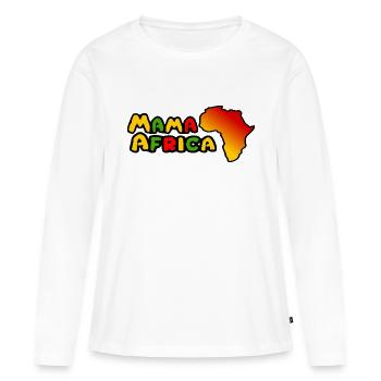 Afrique - Afrique - Afrique - Mama Africa - T-shirt manches longues Premium bio Femme - blanc - Devant - Julia (174cm)