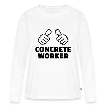 Constructeur en béton - T-shirt manches longues Premium bio Femme - blanc - Devant - Julia (174cm)