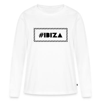 #ibiza - Frauen Premium Bio Langarmshirt - Weiß - Vorne - Julia (174cm)
