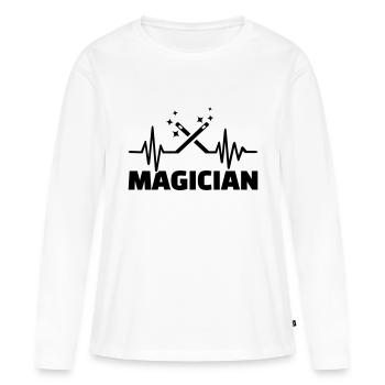 Magicien - T-shirt manches longues Premium bio Femme - blanc - Devant - Julia (174cm)