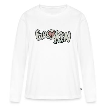 cœur brisé - T-shirt manches longues Premium bio Femme - blanc - Devant - Julia (174cm)