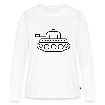 Tank - T-shirt manches longues Premium bio Femme - blanc - Devant - Julia (174cm)