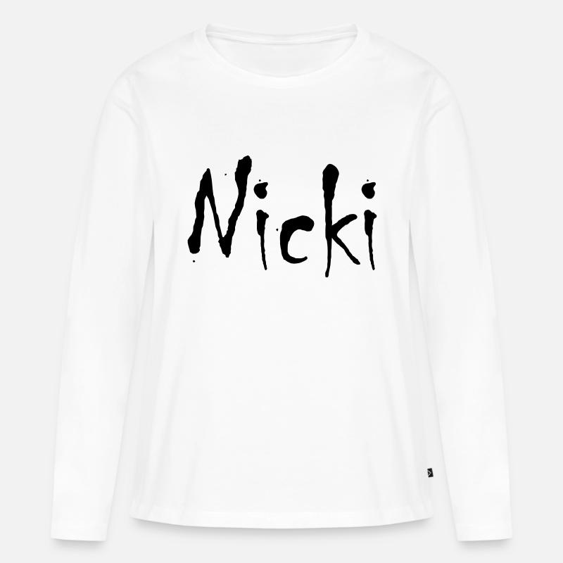 nicki - Frauen Premium Bio Langarmshirt - Weiß