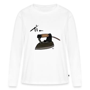 YOU..... IRONING - Women's Premium Organic Long Sleeve Shirt - white - Front - Julia (174cm)