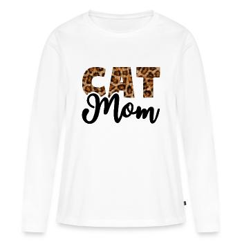 Cat Mom - Frauen Premium Bio Langarmshirt - Weiß - Vorne - Julia (174cm)