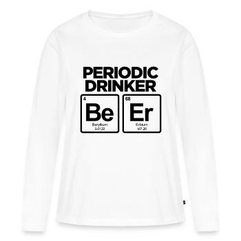 BUVEUR PÉRIODIQUE DRÔLE DE BIÈRE TABLEAU PÉRIODIQUE - T-shirt manches longues Premium bio Femme - blanc - Devant - Julia (174cm)