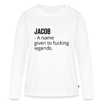 Jacob ein Name für verdammte Legenden - Frauen Premium Bio Langarmshirt - Weiß - Vorne - Julia (174cm)