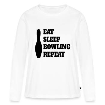 Bowling Cadeau Bowling Bowling Bowling Bowling Bowling Ball - T-shirt manches longues Premium bio Femme - blanc - Devant - Julia (174cm)