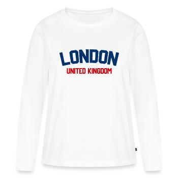 Londres Royaume-Uni - T-shirt manches longues Premium bio Femme - blanc - Devant - Julia (174cm)