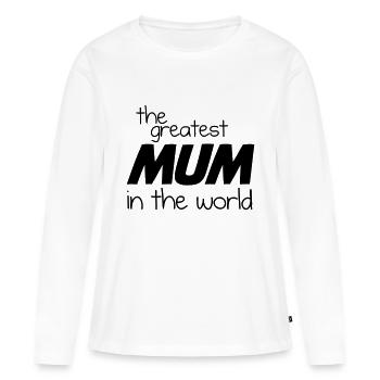 La plus grande maman du monde - Black - T-shirt manches longues Premium bio Femme - blanc - Devant - Julia (174cm)