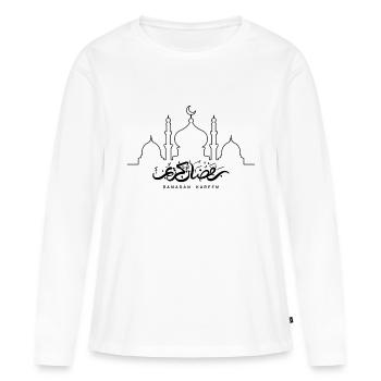 Ramadan Kareem/motif islamique - T-shirt manches longues Premium bio Femme - blanc - Devant - Julia (174cm)