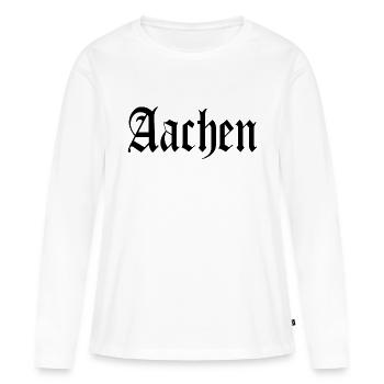 Aachen Aachener Stadt Geschenkidee - Frauen Premium Bio Langarmshirt - Weiß - Vorne - Julia (174cm)
