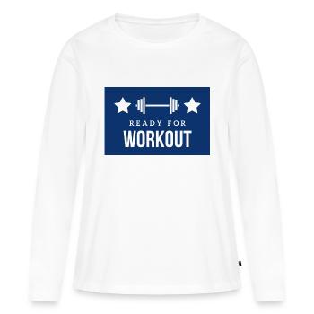 Ready for Workout - Frauen Premium Bio Langarmshirt - Weiß - Vorne - Julia (174cm)