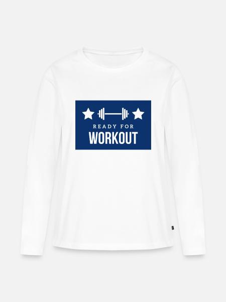 Ready for Workout - Frauen Premium Bio Langarmshirt - Weiß