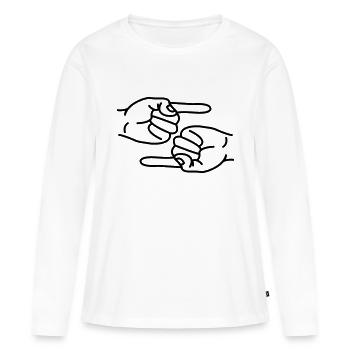 index - T-shirt manches longues Premium bio Femme - blanc - Devant - Julia (174cm)
