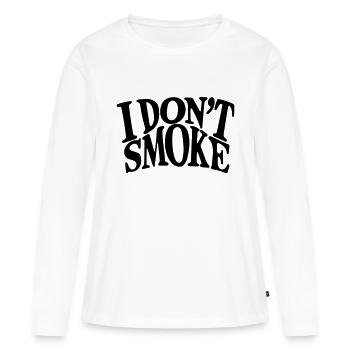 Je ne fume pas. - T-shirt manches longues Premium bio Femme - blanc - Devant - Julia (174cm)