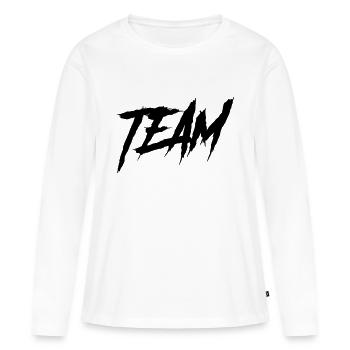 équipe - T-shirt manches longues Premium bio Femme - blanc - Devant - Julia (174cm)