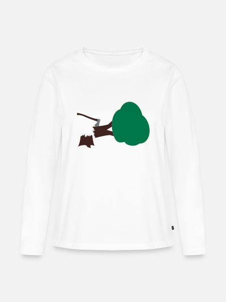 Baum - Frauen Premium Bio Langarmshirt - Weiß
