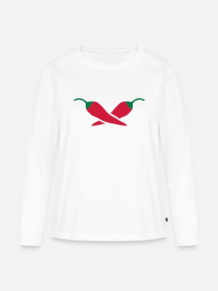 Peperoni - Frauen Premium Bio Langarmshirt - Weiß