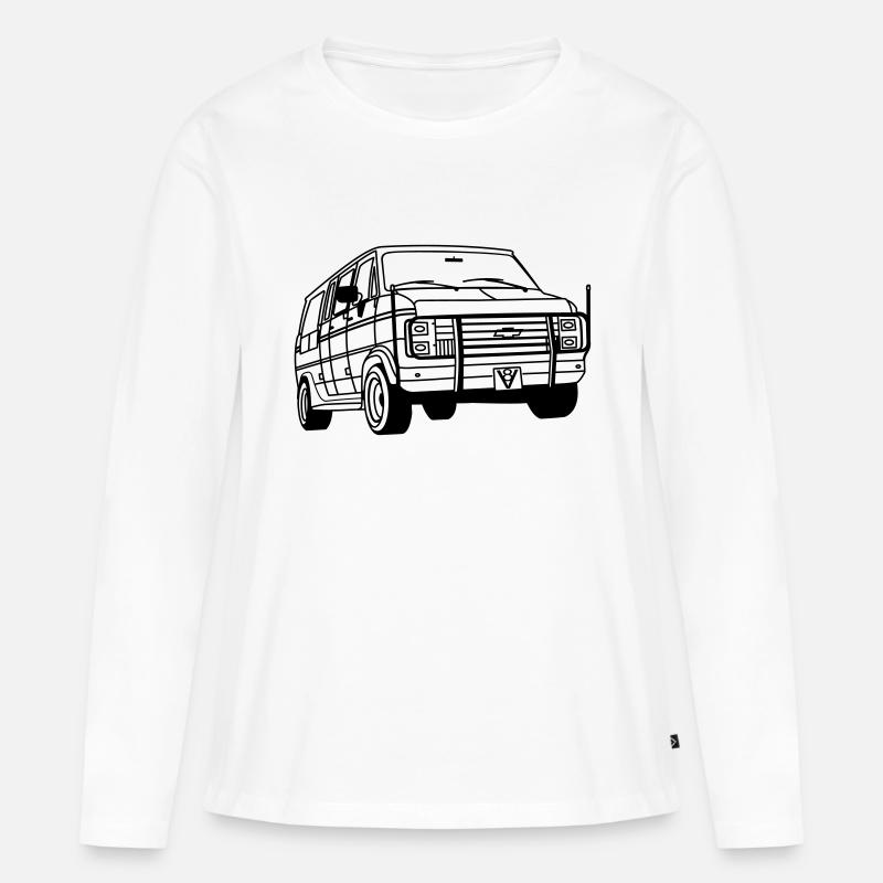 ChevyVan01_1 - Frauen Premium Bio Langarmshirt - Weiß