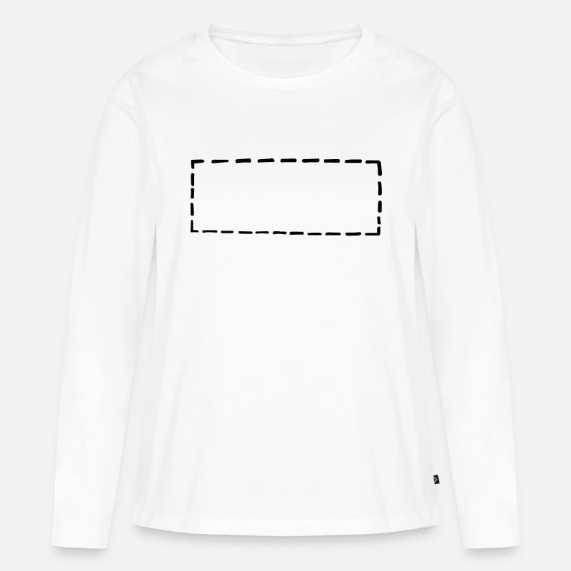 gestricheltes rechteck - Frauen Premium Bio Langarmshirt - Weiß