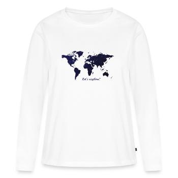 monde - T-shirt manches longues Premium bio Femme - blanc - Devant - Julia (174cm)