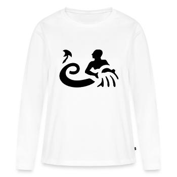 Sternzeichen - Wassermann - Frauen Premium Bio Langarmshirt - Weiß - Vorne - Julia (174cm)