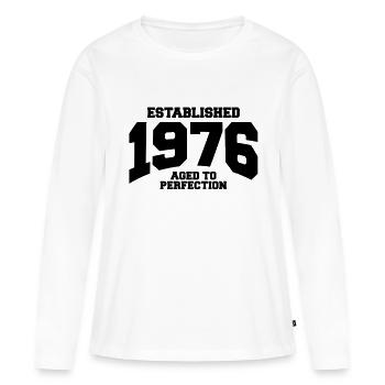 aged to perfection established 1976 (fr) - T-shirt manches longues Premium bio Femme - blanc - Devant - Julia (174cm)