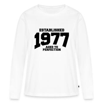 aged to perfection established 1977 (fr) - T-shirt manches longues Premium bio Femme - blanc - Devant - Julia (174cm)