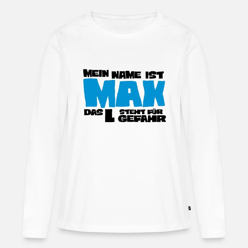 max - Frauen Premium Bio Langarmshirt - Weiß