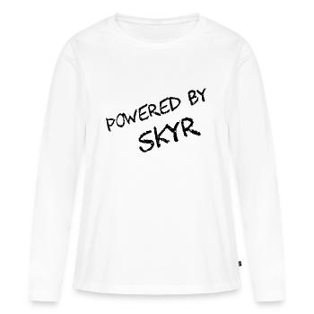 Propulsé par Skyr Gift Idea Iceland - T-shirt manches longues Premium bio Femme - blanc - Devant - Julia (174cm)