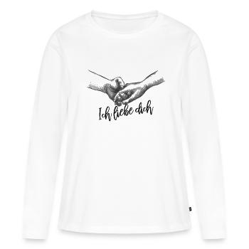 Je t'aime - T-shirt manches longues Premium bio Femme - blanc - Devant - Julia (174cm)