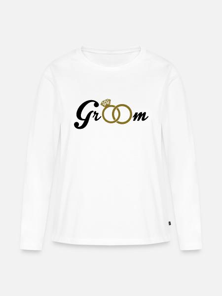 Groom - Frauen Premium Bio Langarmshirt - Weiß