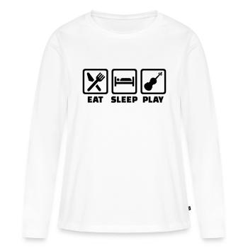 Eat Sleep Violin Fiddle - Women's Premium Organic Long Sleeve Shirt - white - Front - Julia (174cm)