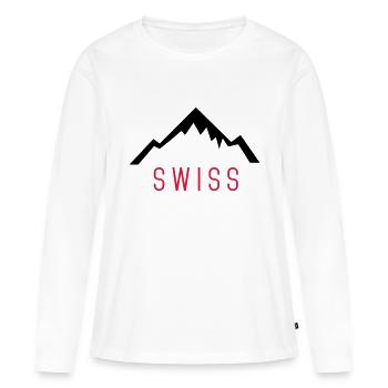 Swiss Alps - T-shirt manches longues Premium bio Femme - blanc - Devant - Julia (174cm)