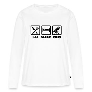 Eat Sleep Telescope - T-shirt manches longues Premium bio Femme - blanc - Devant - Julia (174cm)
