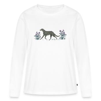 Deerhound and thistles - Women's Premium Organic Long Sleeve Shirt - white - Front - Julia (174cm)
