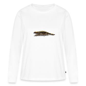 Salamandre - T-shirt manches longues Premium bio Femme - blanc - Devant - Julia (174cm)