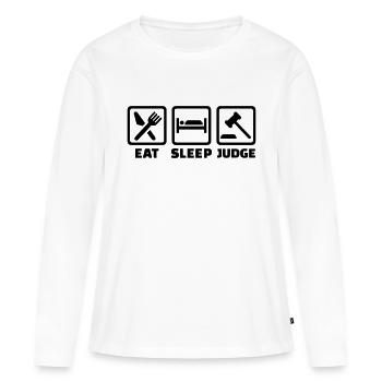 Juge - T-shirt manches longues Premium bio Femme - blanc - Devant - Julia (174cm)