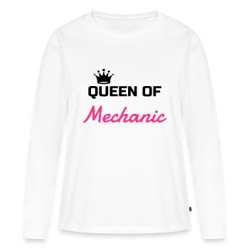 mécanique / mécanicien / mécano / garage - T-shirt manches longues Premium bio Femme - blanc - Devant - Julia (174cm)