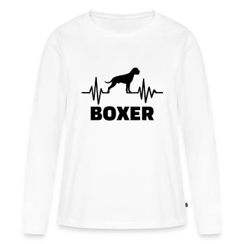 Boxer - T-shirt manches longues Premium bio Femme - blanc - Devant - Julia (174cm)