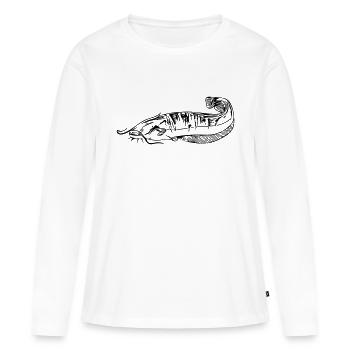Wels - Welsangeln - Frauen Premium Bio Langarmshirt - Weiß - Vorne - Julia (174cm)