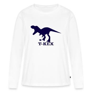 Dinosaure Dino - T-shirt manches longues Premium bio Femme - blanc - Devant - Julia (174cm)