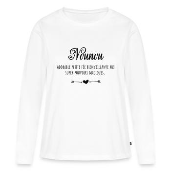 Nounou adorable fée - T-shirt manches longues Premium bio Femme - blanc - Devant - Julia (174cm)