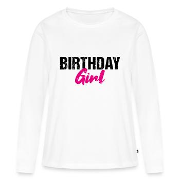 Anniversaire Fille Geburtstag - T-shirt manches longues Premium bio Femme - blanc - Devant - Julia (174cm)
