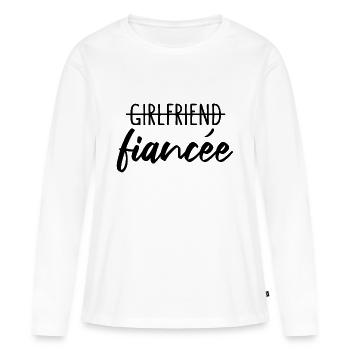 Fiancée fiancée fiançailles - T-shirt manches longues Premium bio Femme - blanc - Devant - Julia (174cm)