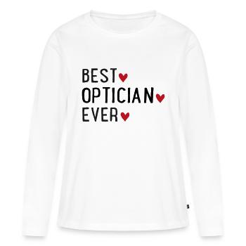 Opticien - T-shirt manches longues Premium bio Femme - blanc - Devant - Julia (174cm)