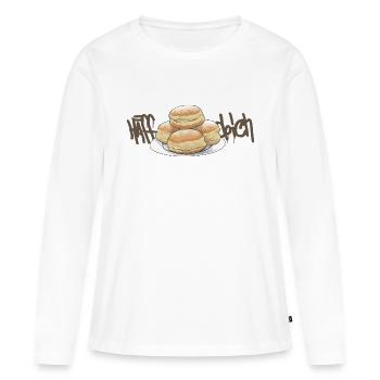 Hefeteig // Krapfen // Illustration - Frauen Premium Bio Langarmshirt - Weiß - Vorne - Julia (174cm)
