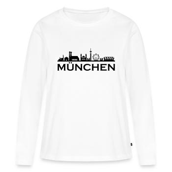 Horizon de Munich - T-shirt manches longues Premium bio Femme - blanc - Devant - Julia (174cm)